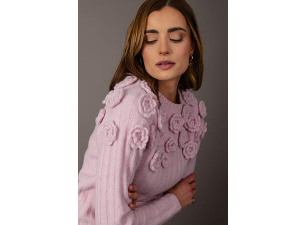 Mimmi Sweater Light Pink M Fashion flower sweater 