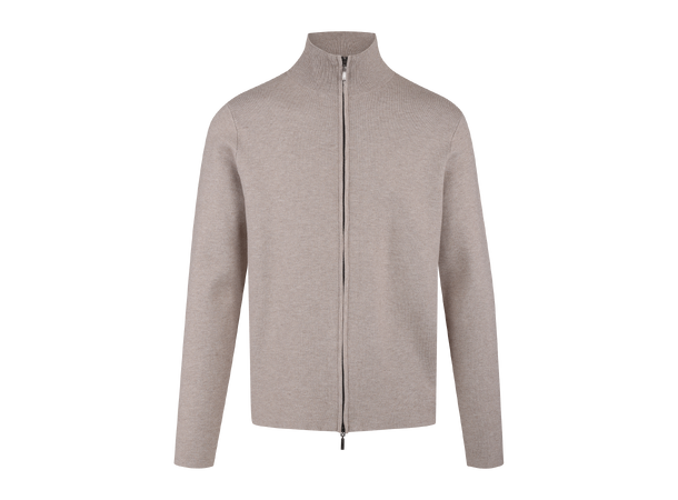 Nathan Cardigan Light Sand XL Viscose knit 2-way zip cardigan 