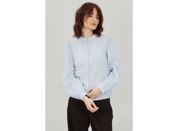 Otilie LS Blouse Light Blue XL Blouse with ruffles 