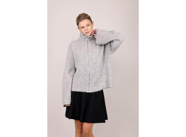 Pandora Cardigan Light grey M Mohair zip wool cardigan 