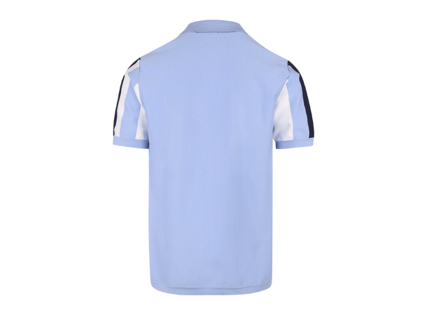 Romain Pique Blue multi L Knitted polo pique 