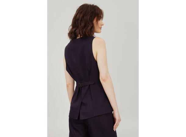 Simmy Waistcoat Navy S Long linen waistcoat 