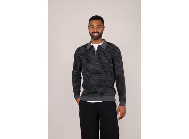 South Half-zip Charcoal XXL Cabel knit half-zip pique 