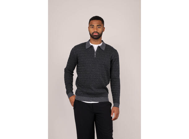 South Half-zip Charcoal XXL Cabel knit half-zip pique 