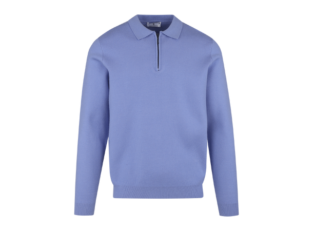 Succa Half-zip Polo Blue Bonnet M Basic viscose zip polo collar 