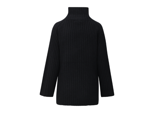 Vanya Sweater Black M Rib knit t-neck 