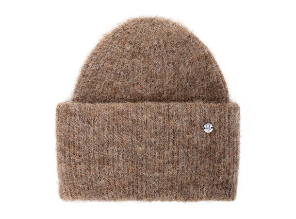 Aba Rib beanie Dark Sand One Size Fury fluffy ribbed beanie 