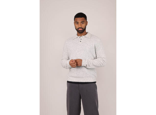 Adesola Sweater Light grey melange XXL Alpaca button sweater 