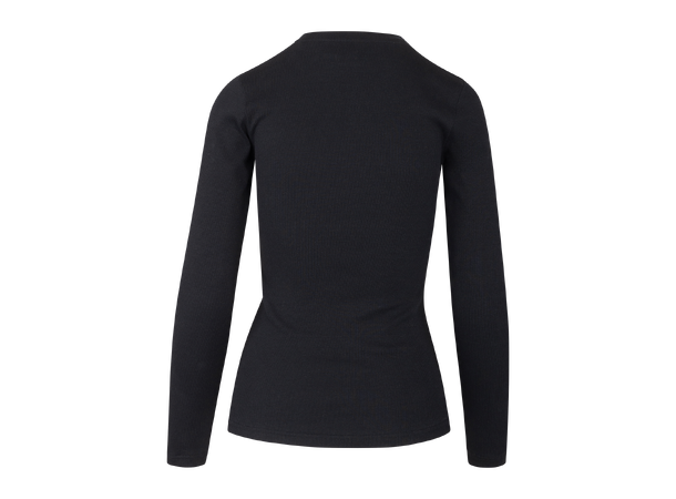 Bibi Top LS Black M Organic LS rib top 