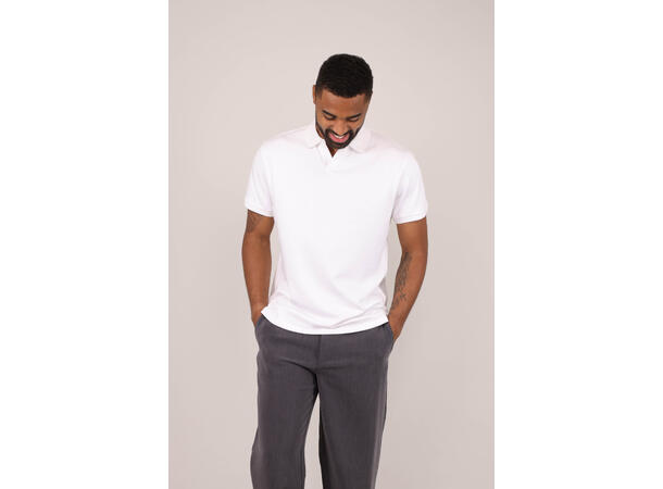 Dani SS Pique White M Interlock SS polo pique 