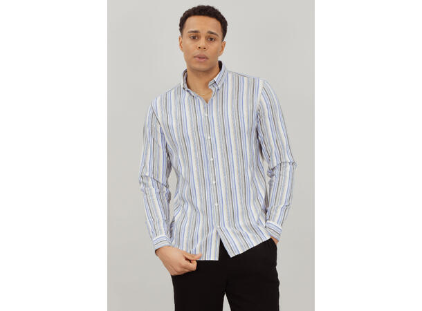 Daniel LS Shirt Blue multi M Cotton stripe LS shirt 