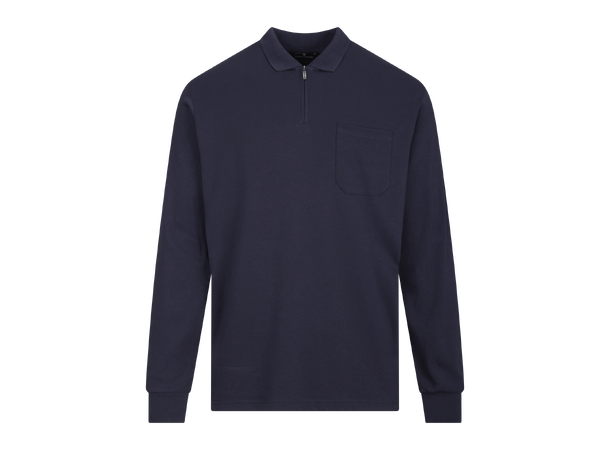 Denis LS Pique Navy M Interlock LS polo pique 