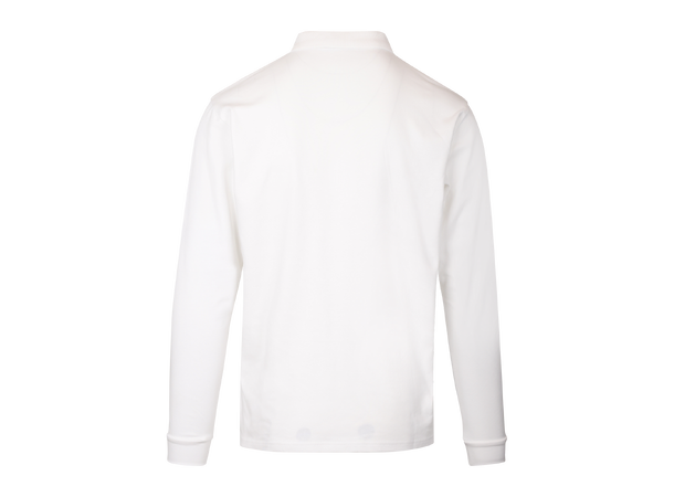 Denis LS Pique White M Interlock LS polo pique 