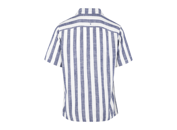 Folke Shirt Navy XXL Striped linen SS shirt 