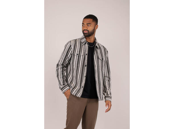 Gedda Overhirt Sand L Velvet striped overshirt 