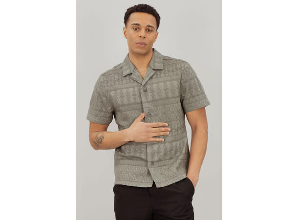 Hubert SS Shirt Olive L Cotton structure SS shirt 