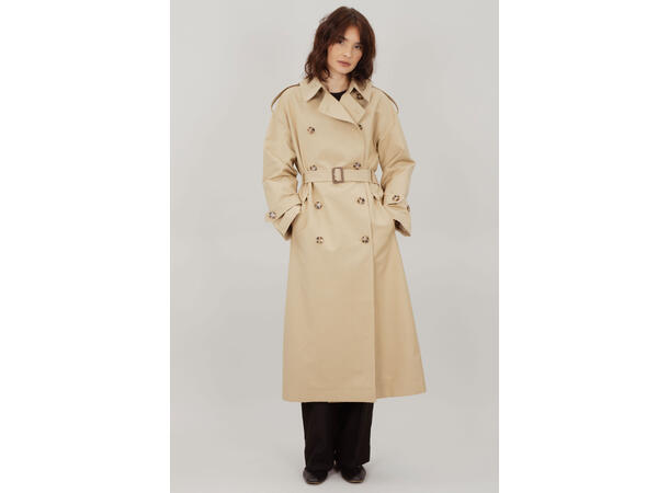 Ivana Trench coat Khaki M Long trench coat 