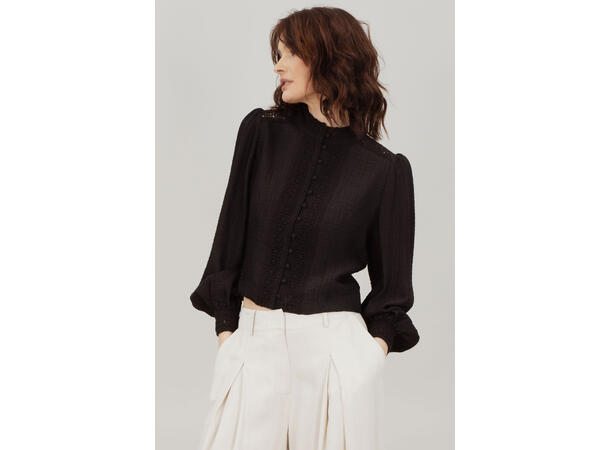 Josefine LS Blouse Black S Lace blouse 