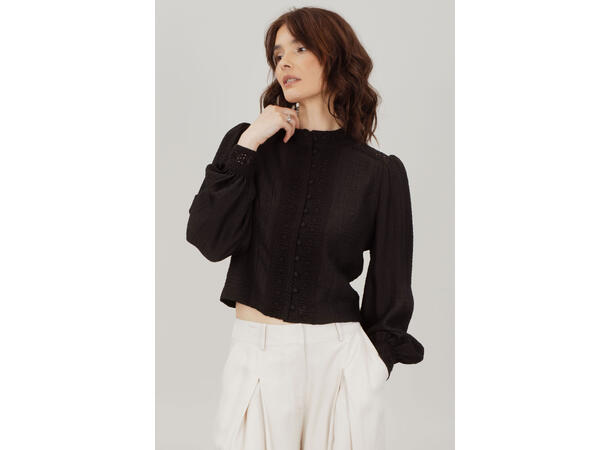 Josefine LS Blouse Black S Lace blouse 