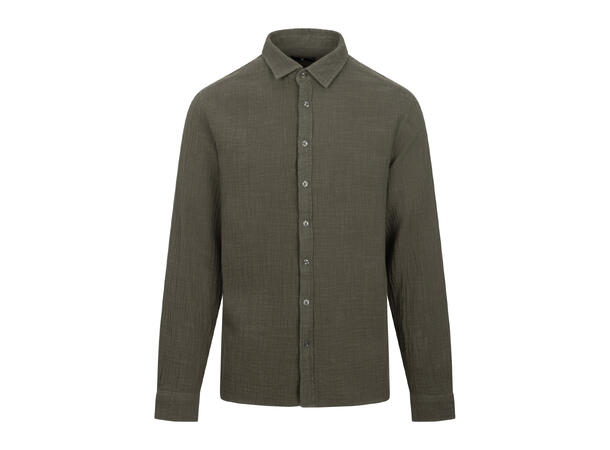 Kristian LS Shirt Olive S Cotton gauze LS shirt 