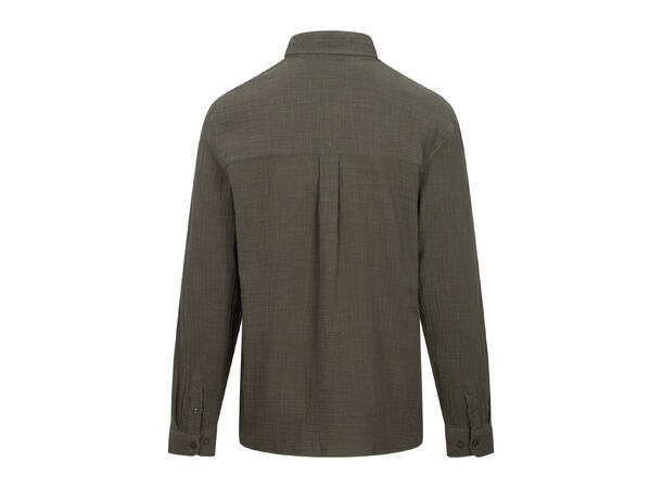 Kristian LS Shirt Olive S Cotton gauze LS shirt 