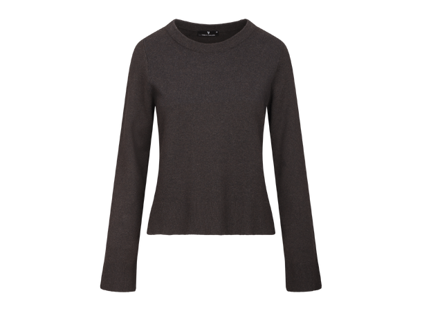 Lila Sweater Dark Brown M Viscose knit LS sweater 