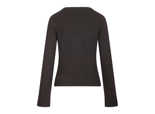 Lila Sweater Dark Brown M Viscose knit LS sweater 