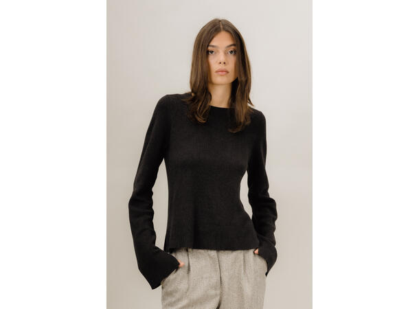 Lila Sweater Dark Brown M Viscose knit LS sweater 