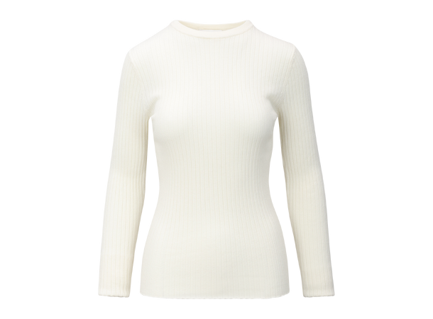 Mari LS Top Snow S Merino LS rib sweater 