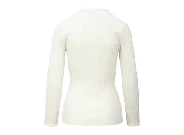 Mari LS Top Snow S Merino LS rib sweater 