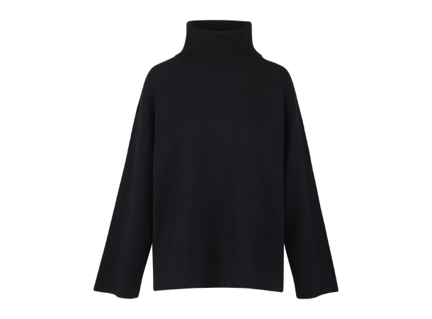 Maxima Sweater Black M Loose turtleneck sweater 
