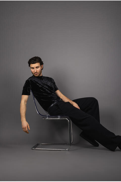 Morton Tee Velvet mock neck t-shirt