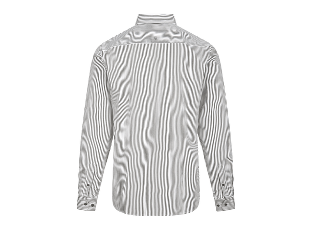 Obazi Shirt White/Forest Night S Striped Bamboo viscose shirt 