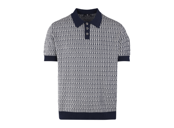 Santino Pique Dark Navy L Cable knit zip pique 