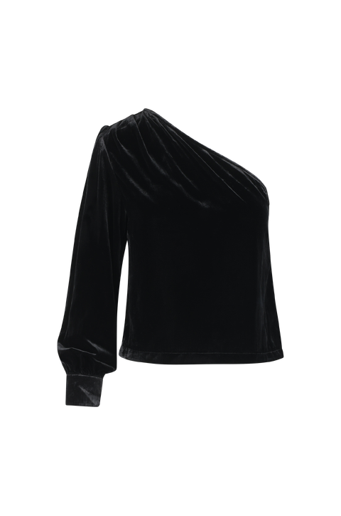 Taiwo Blouse One-shoulder velour blouse