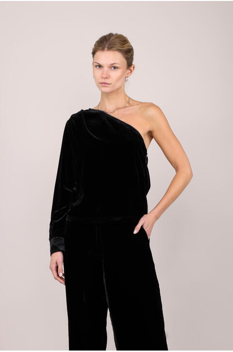 Taiwo Blouse One-shoulder velour blouse