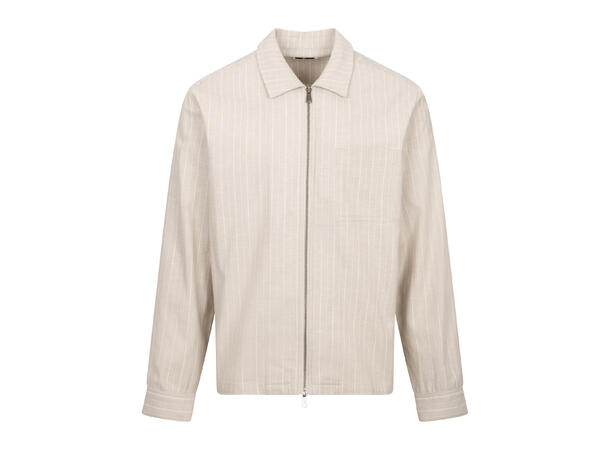 Theodor Overshirt Sand M Pinstripe zip overshirt 