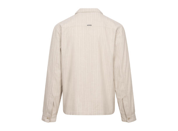Theodor Overshirt Sand M Pinstripe zip overshirt 