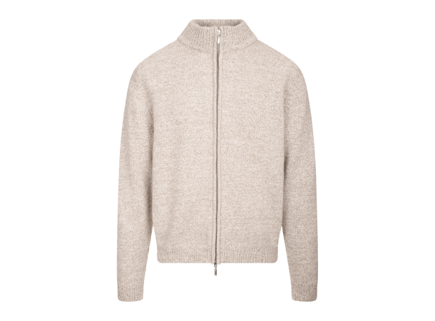 Alfred Cardigan Sand melange M Twill wool zip cardigan 
