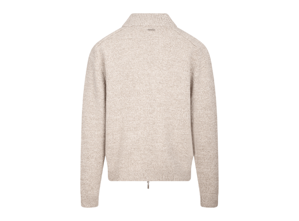 Alfred Cardigan Sand melange M Twill wool zip cardigan 