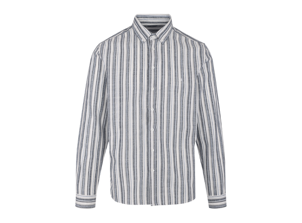 Arian Shirt Navy Multi XL Striped linen shirt 