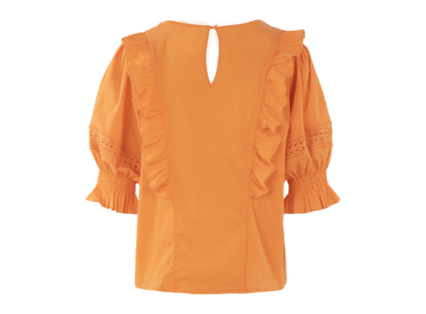 Caressa Top Nectarine XL Crinkle cotton blouse 