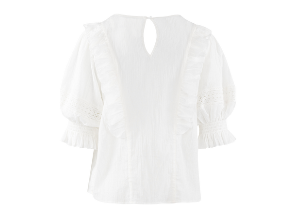 Caressa Top White XL Crinkle cotton blouse 