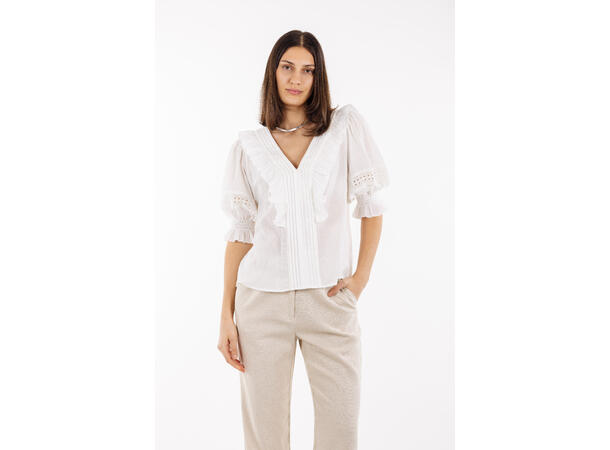 Caressa Top White XL Crinkle cotton blouse 