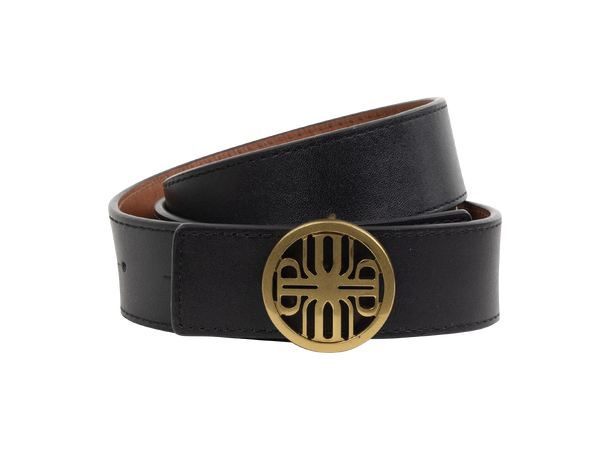 Como Belt Black_Brown M Reversible logo leather belt, 3cm 