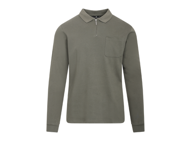 Denis LS Pique Forest Night M Interlock LS polo pique 