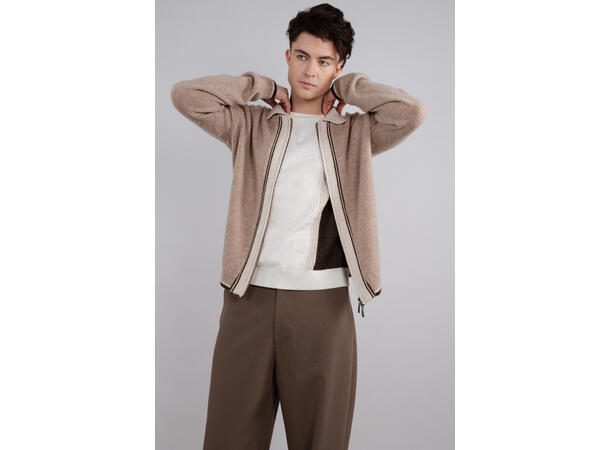 Ford zip cardigan Black L Wool knit cardigan 