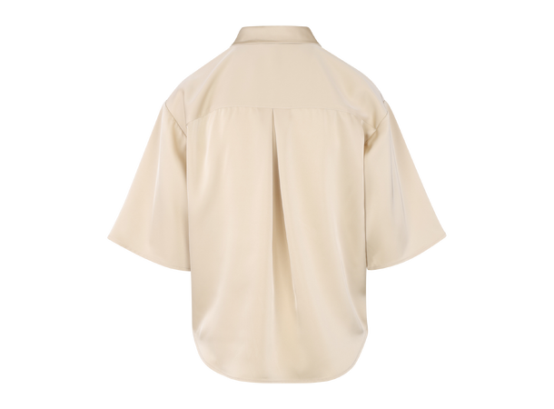 Kaya SS Shirt Bleached Sand XL SS boxy satin shirt 