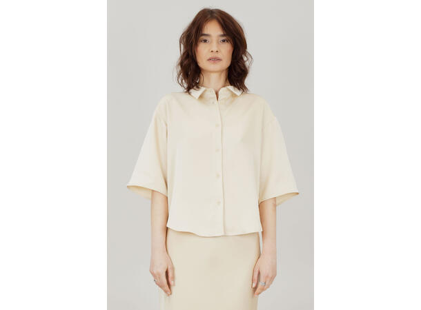 Kaya SS Shirt Bleached Sand XL SS boxy satin shirt 
