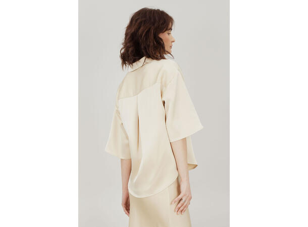 Kaya SS Shirt Bleached Sand XL SS boxy satin shirt 